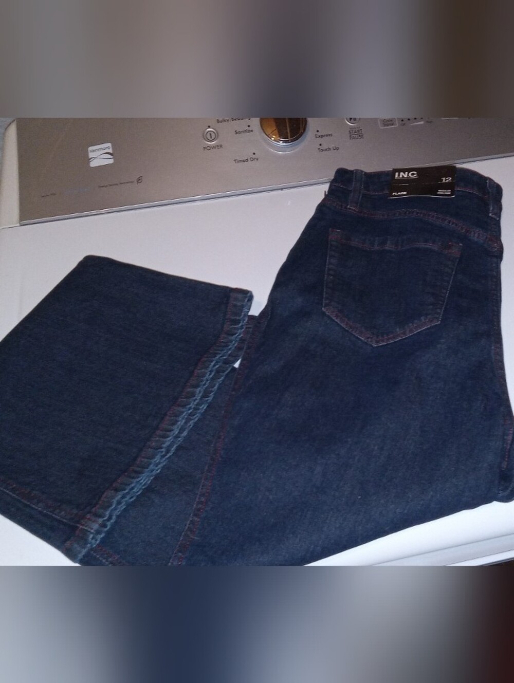 INC Womans Size 12/31 Dark Blue Flair High Rise Jeans NWT